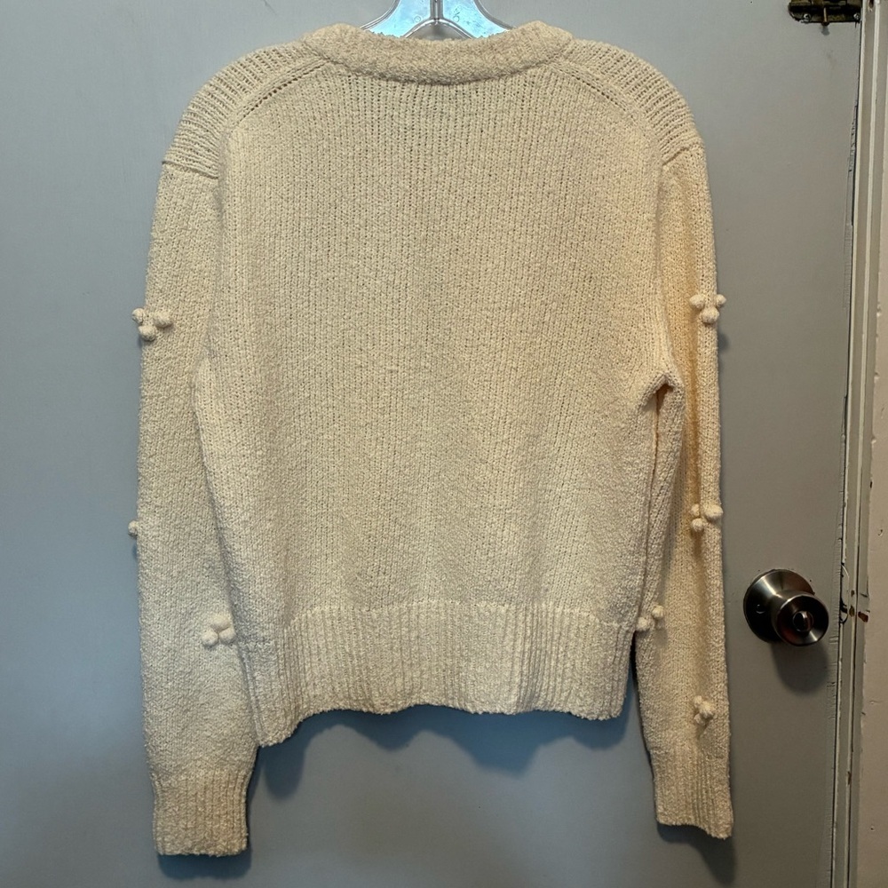 MADEWELL Dotted Bobble Antique Cream Cottage Core Pullover Sweater | size Small - Picture 6 of 11